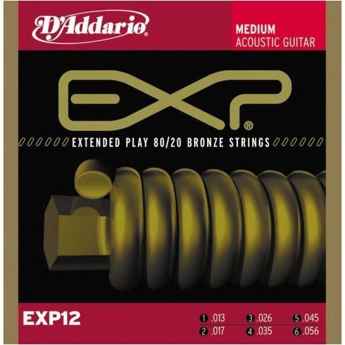 D'Addario EXP12 Coated 80/20 Brnz Med Acou Gtr Strngs .013-.056 - Click Image to Close
