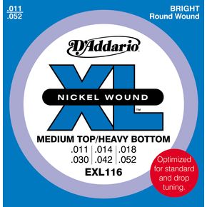 D'Addario EXL116 XL Electric Guitar Strings Medium Top/Heavy Bot